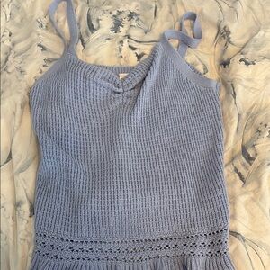 Abercrombie Kids Blue Ribbed Peplum Camisole